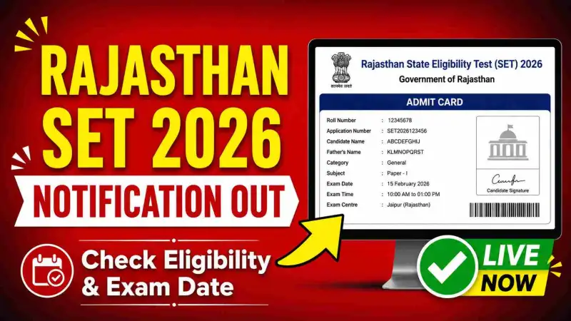 Rajasthan SET Exam 2026 Notification Out: Eligibility, Exam ...
