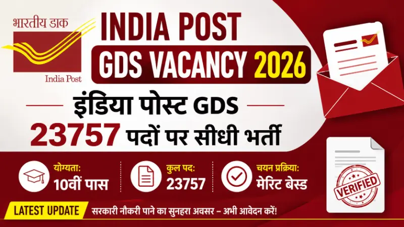India Post Gramin Dak Sevak (GDS) Vacancy 2026 Online Application Form and Notification Details
